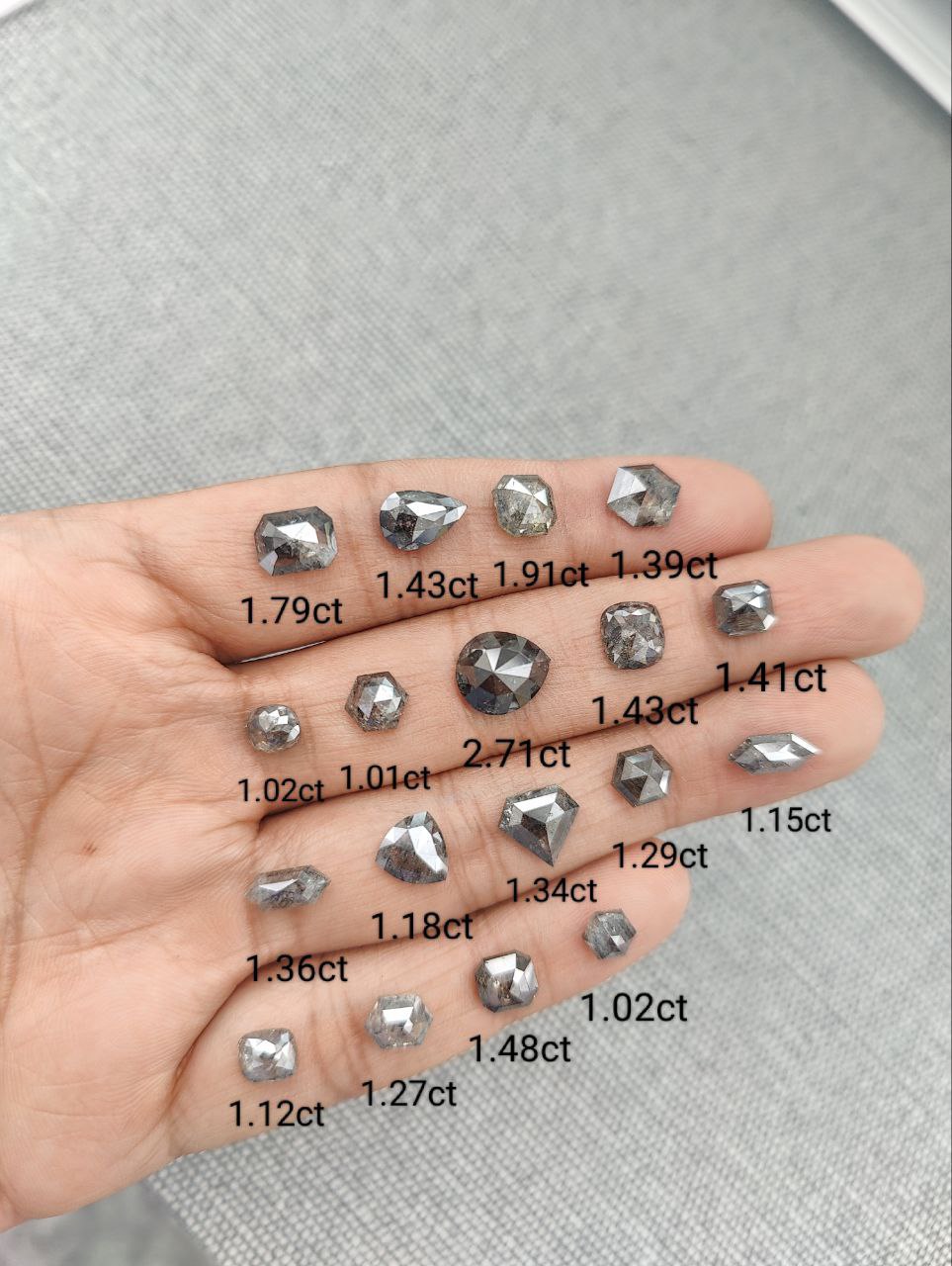 Different Shapes of Salt and Pepper Diamonds
